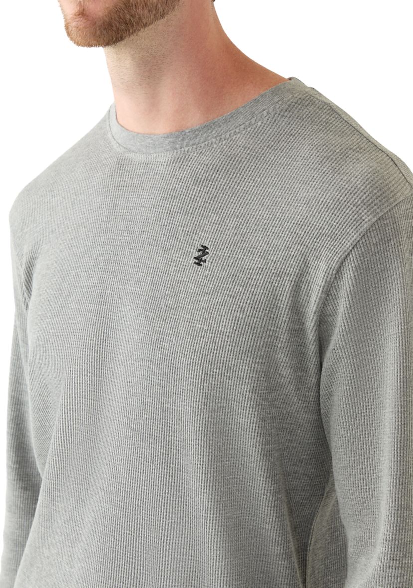  Waffle Knit Long Sleeve Sleep Shirt 