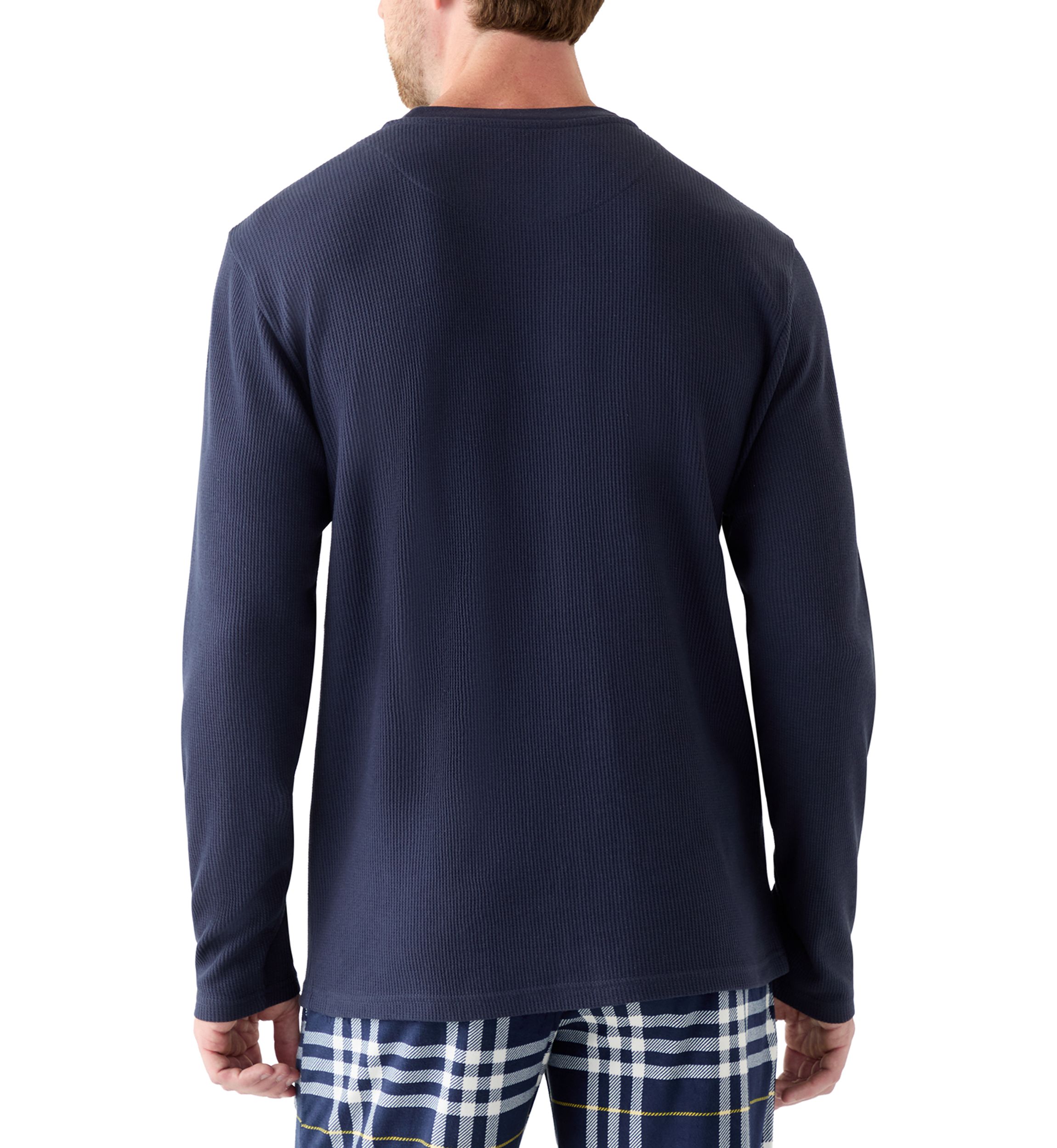 Waffle Knit Long Sleeve Sleep Shirt 