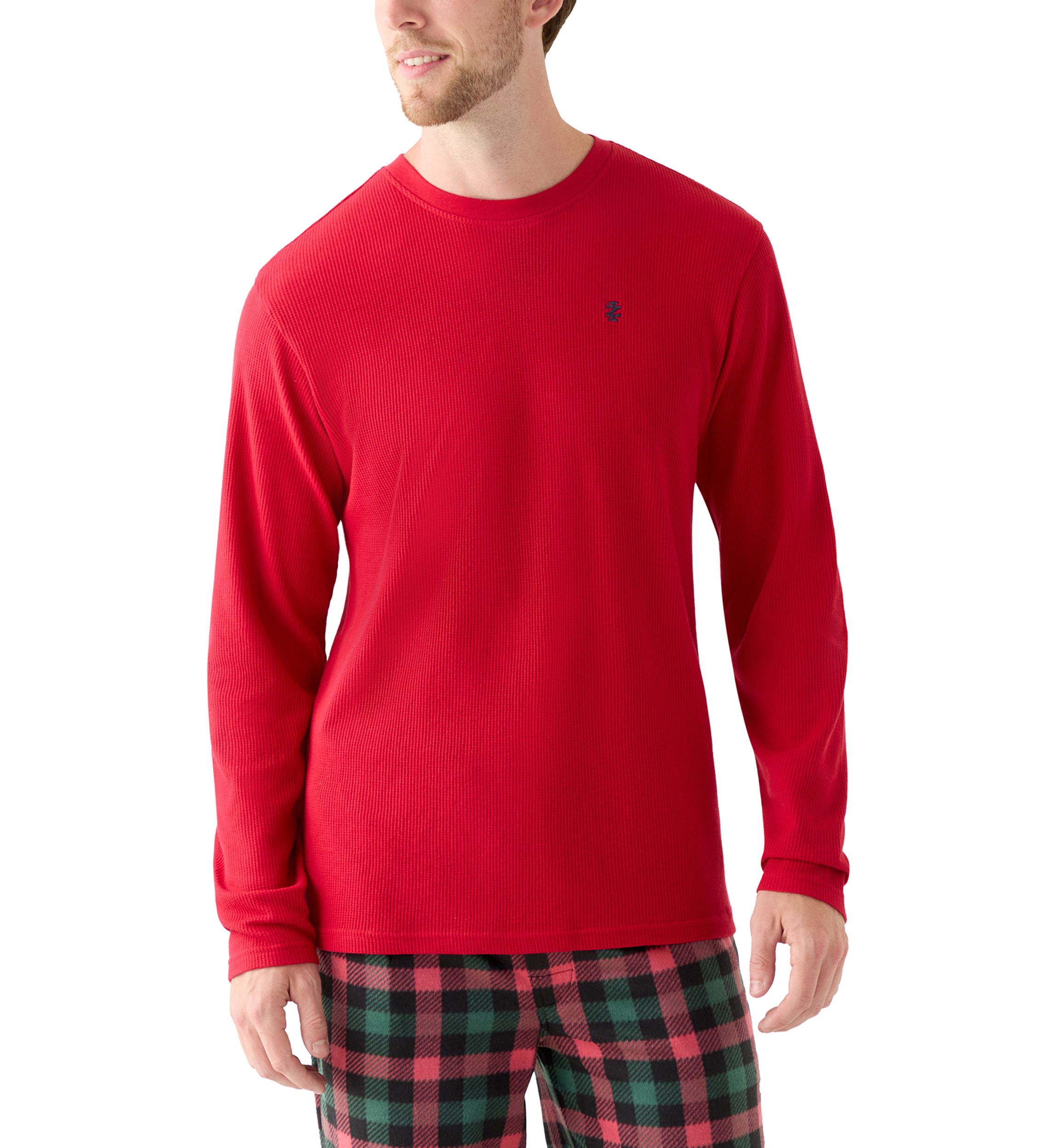 Waffle Knit Long Sleeve Sleep Shirt 