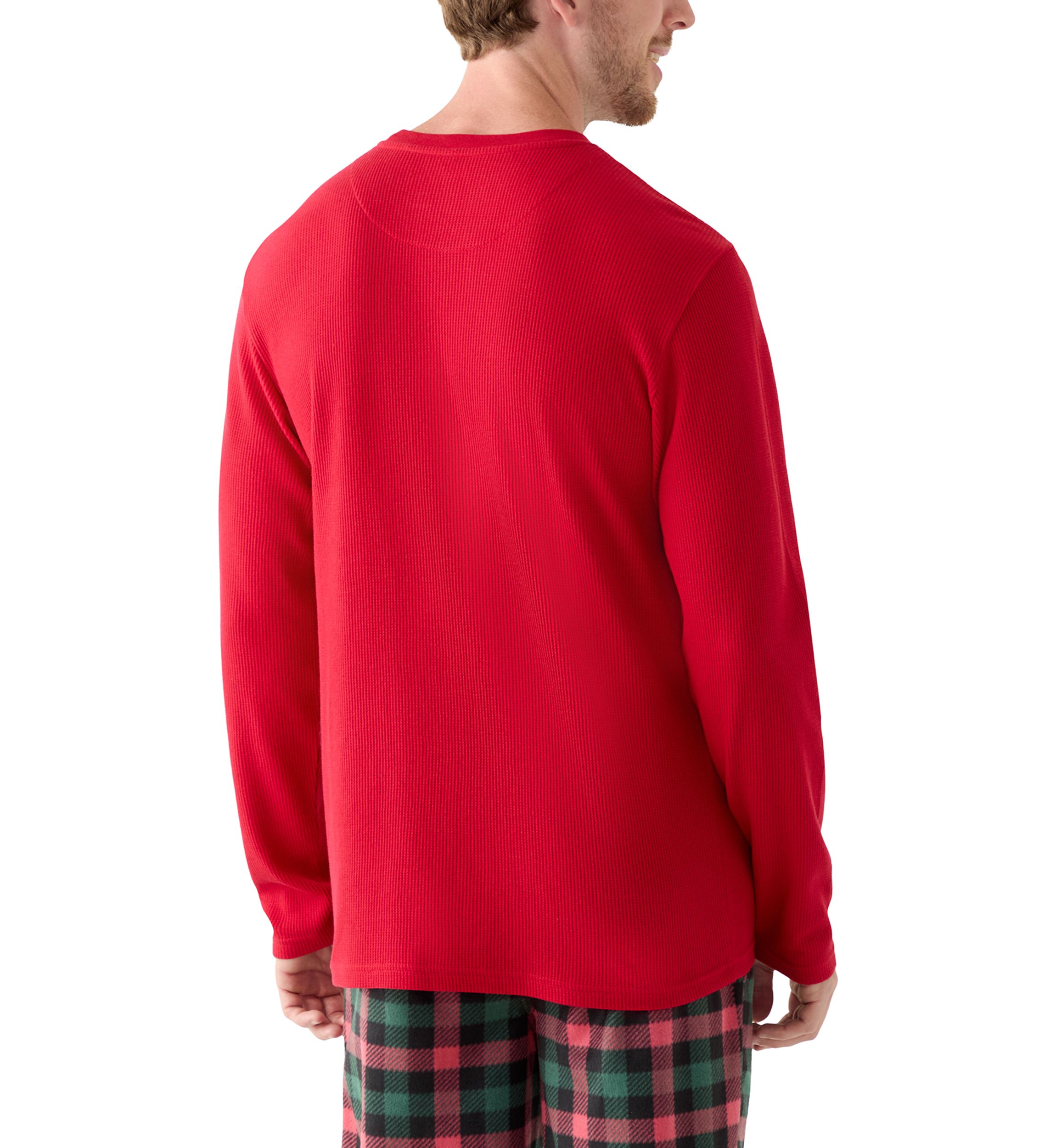Waffle Knit Long Sleeve Sleep Shirt 