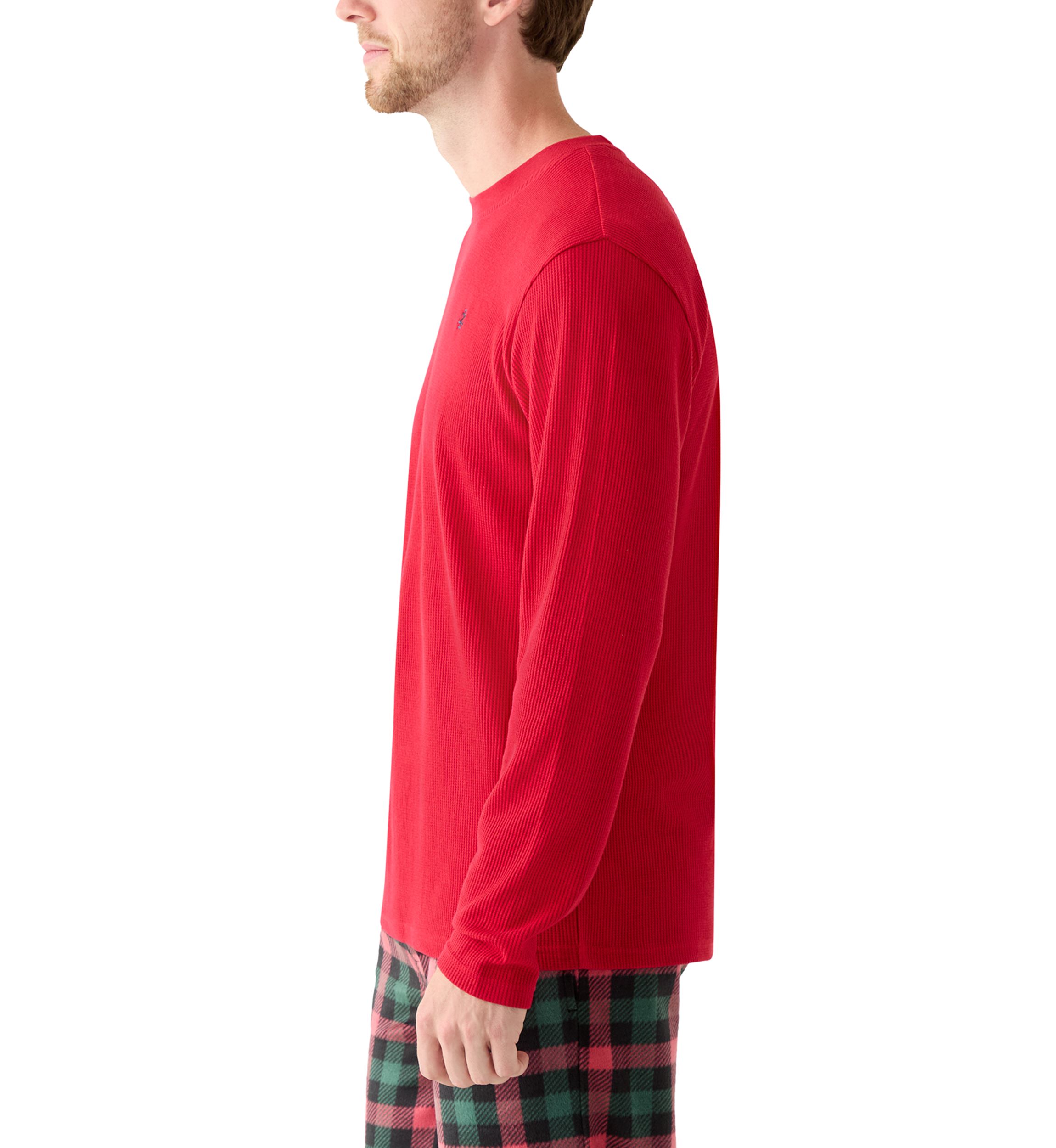 Waffle Knit Long Sleeve Sleep Shirt 