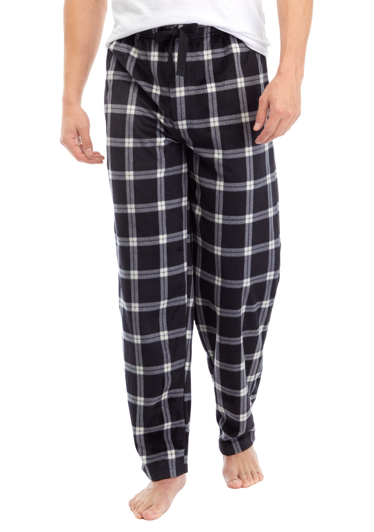 Plaid Printed Sueded Fleece Pants