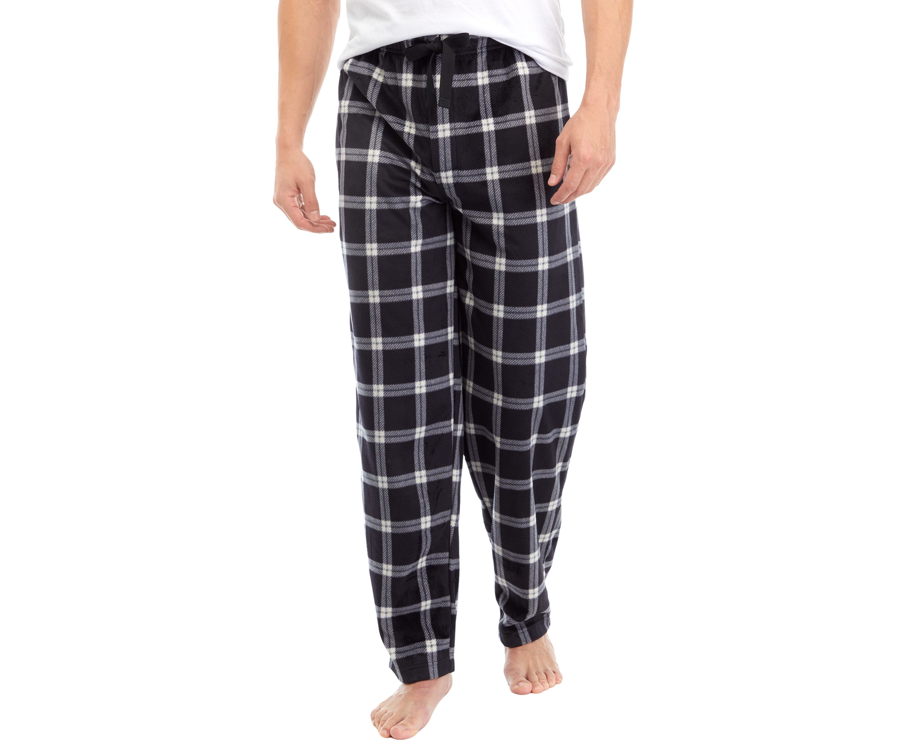 Plaid Printed Sueded Fleece Pants