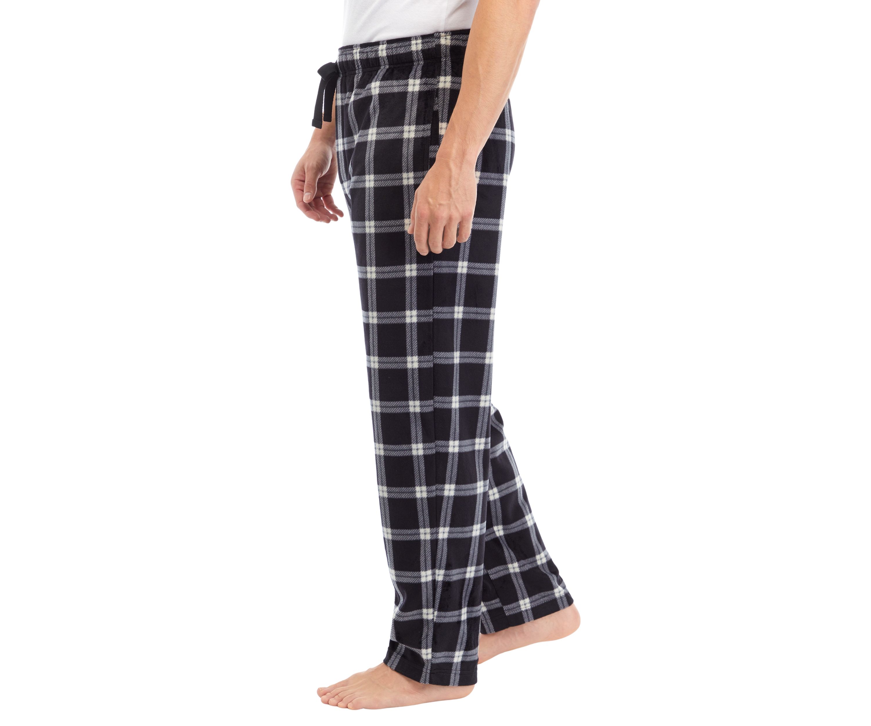 Plaid Printed Sueded Fleece Pants