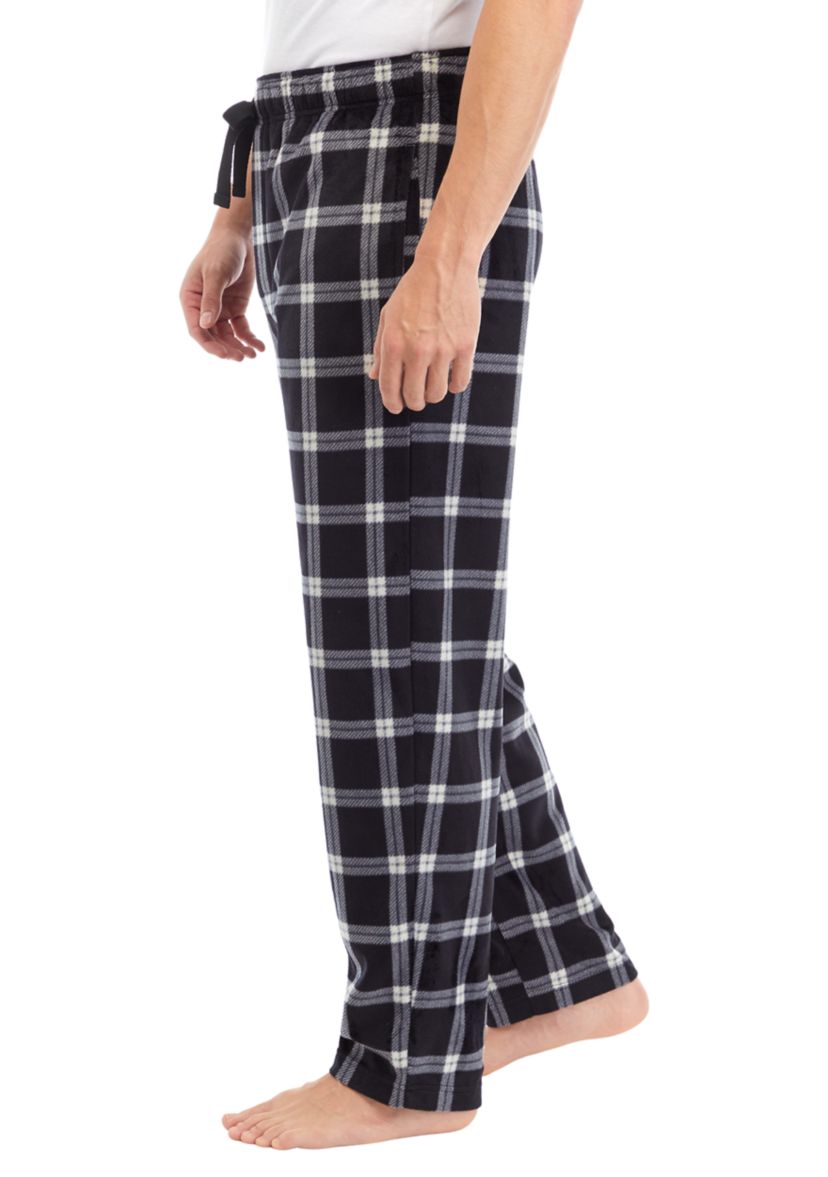 Plaid Printed Sueded Fleece Pants