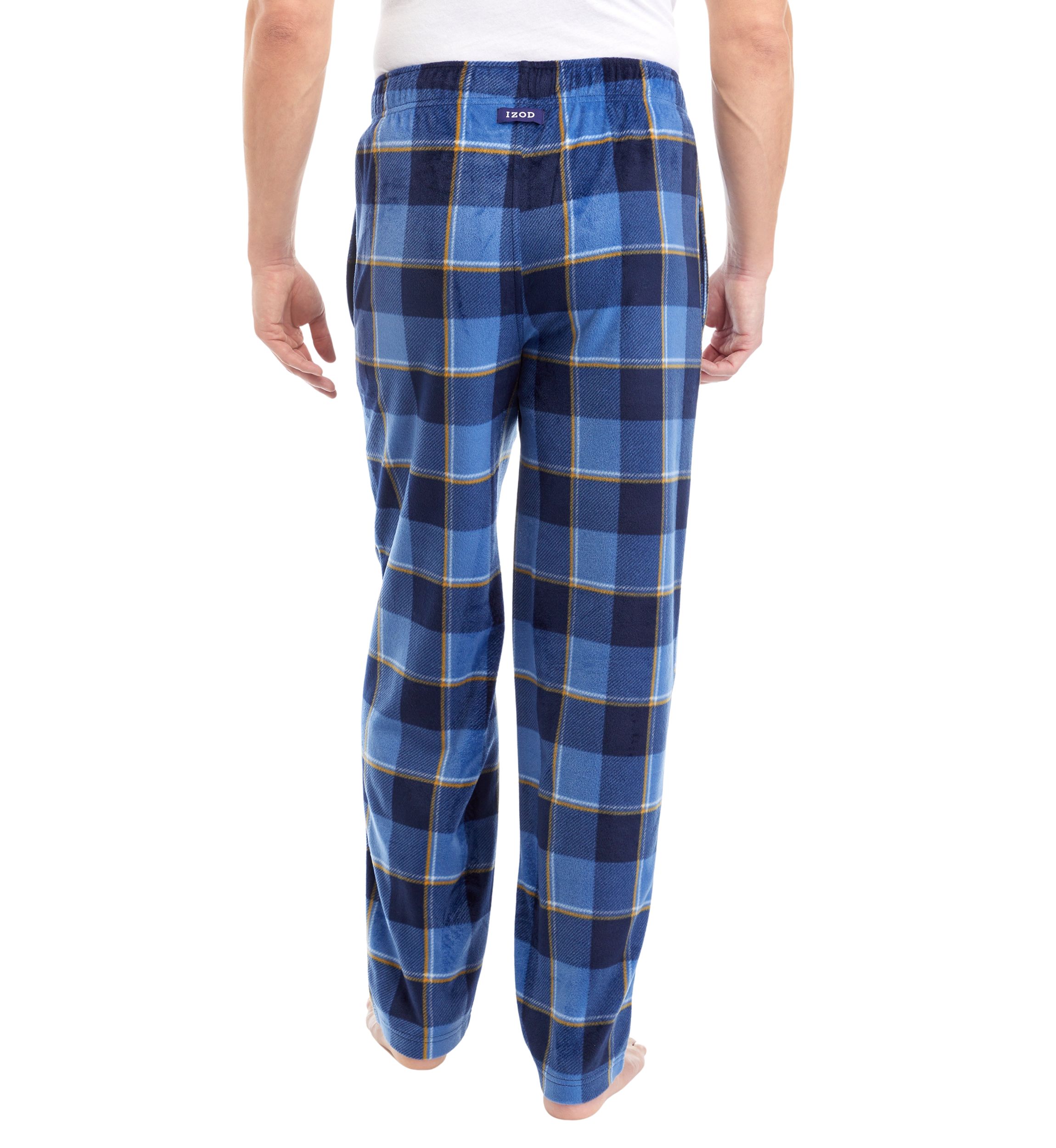 Blue Check Sueded Fleece Pants