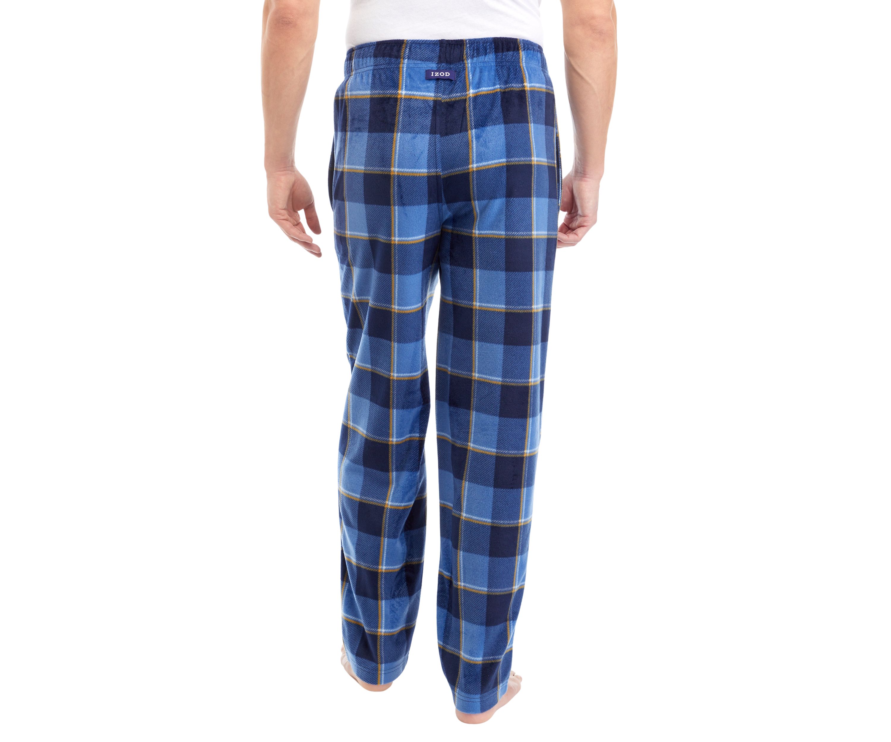 Blue Check Sueded Fleece Pants