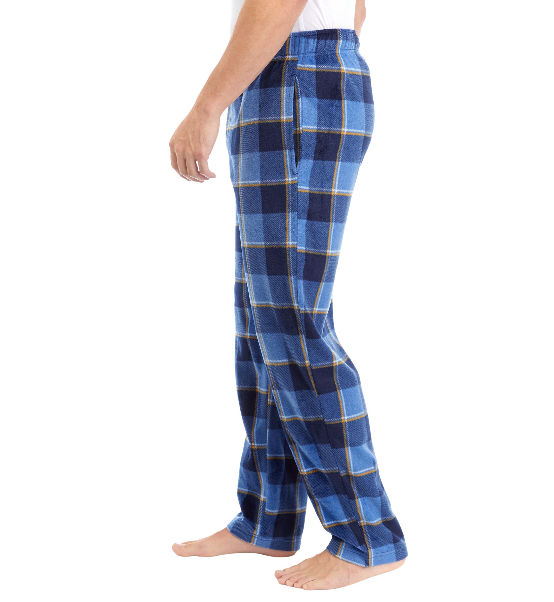 Blue Check Sueded Fleece Pants