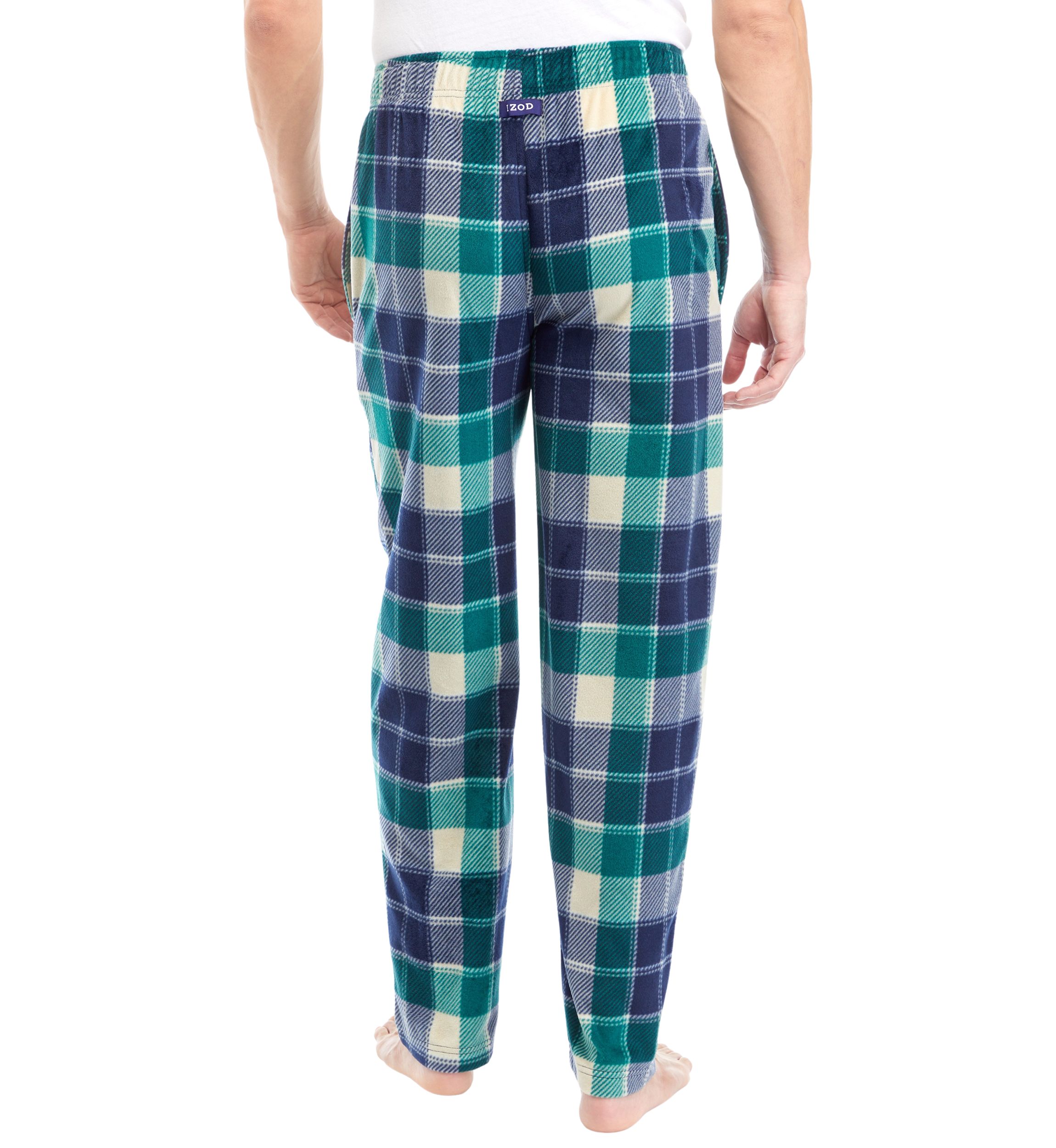 Green Check Sueded Fleece Pants