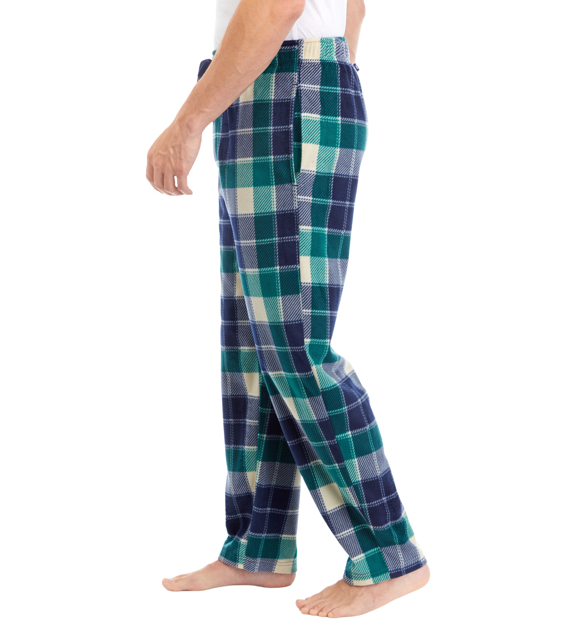 Green Check Sueded Fleece Pants
