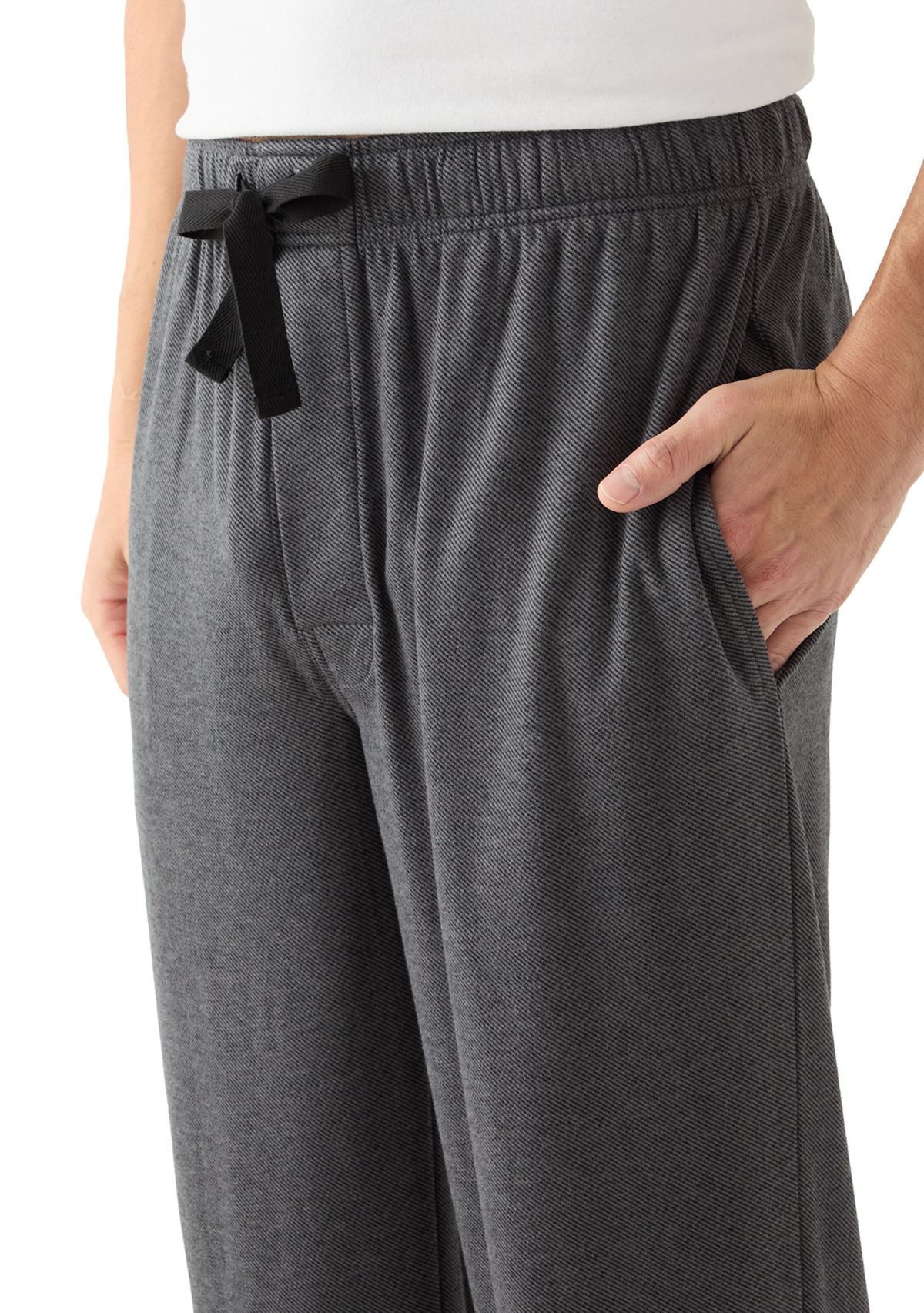 Mens Brushed Heather Knit Twill Sleep Pants