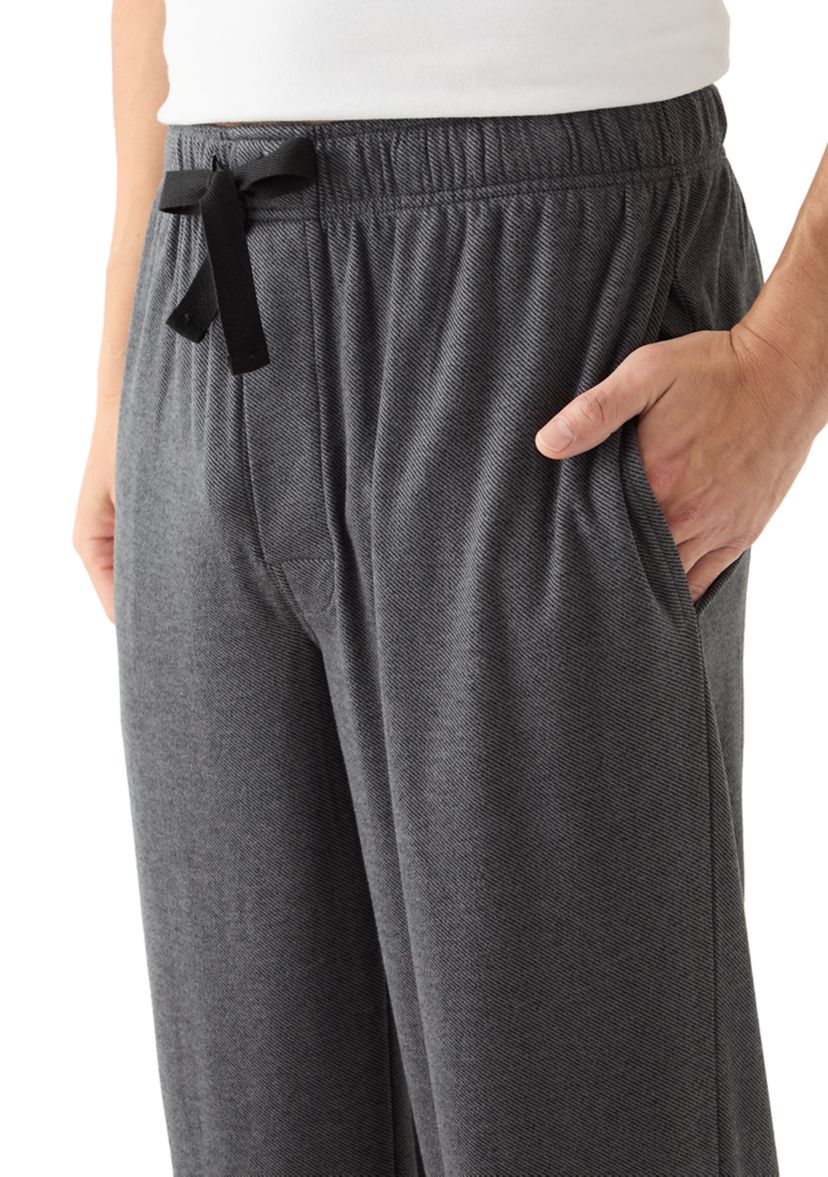 Mens Brushed Heather Knit Twill Sleep Pants