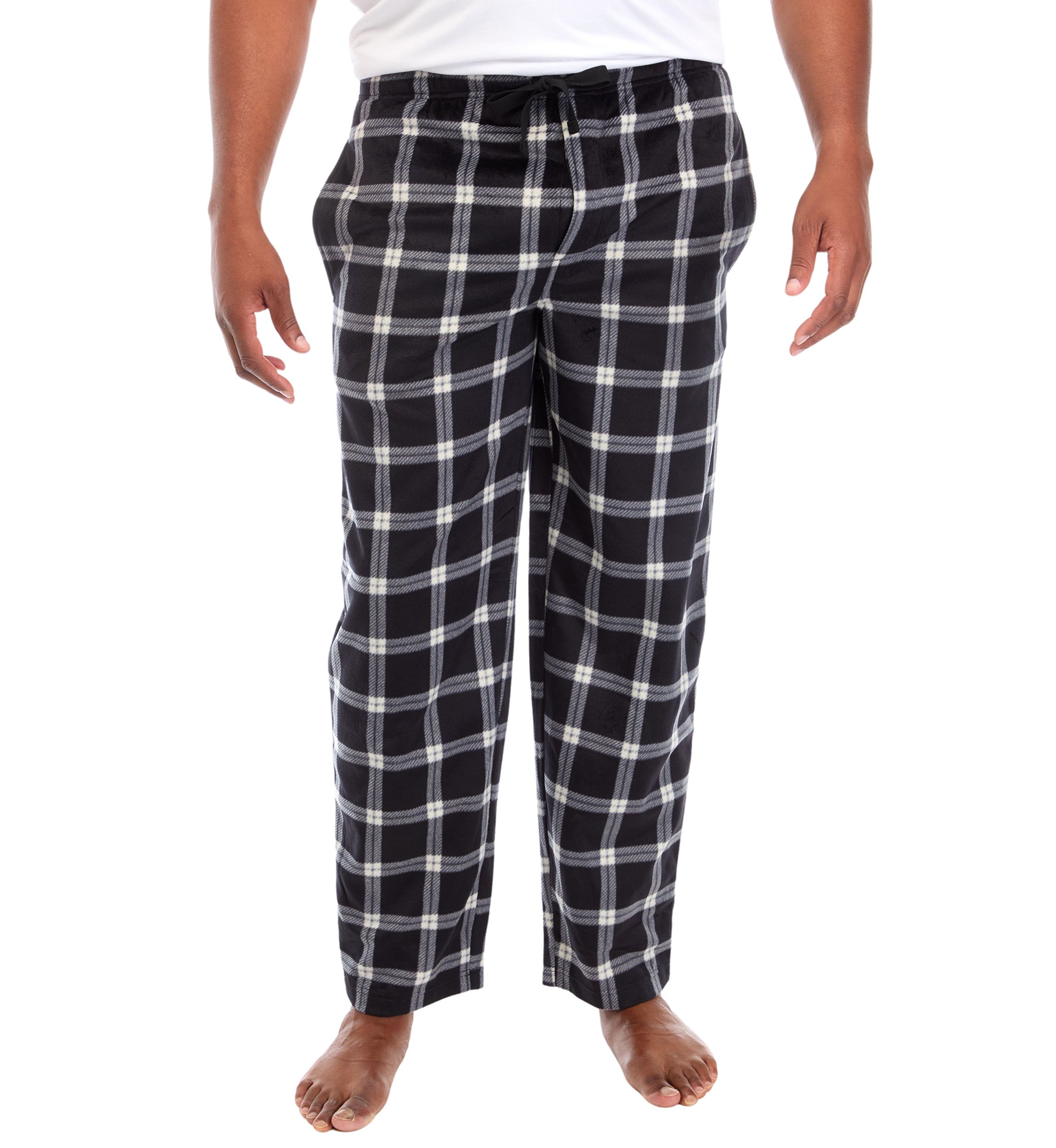 Big & Tall Plaid Silky Fleece Pants 
