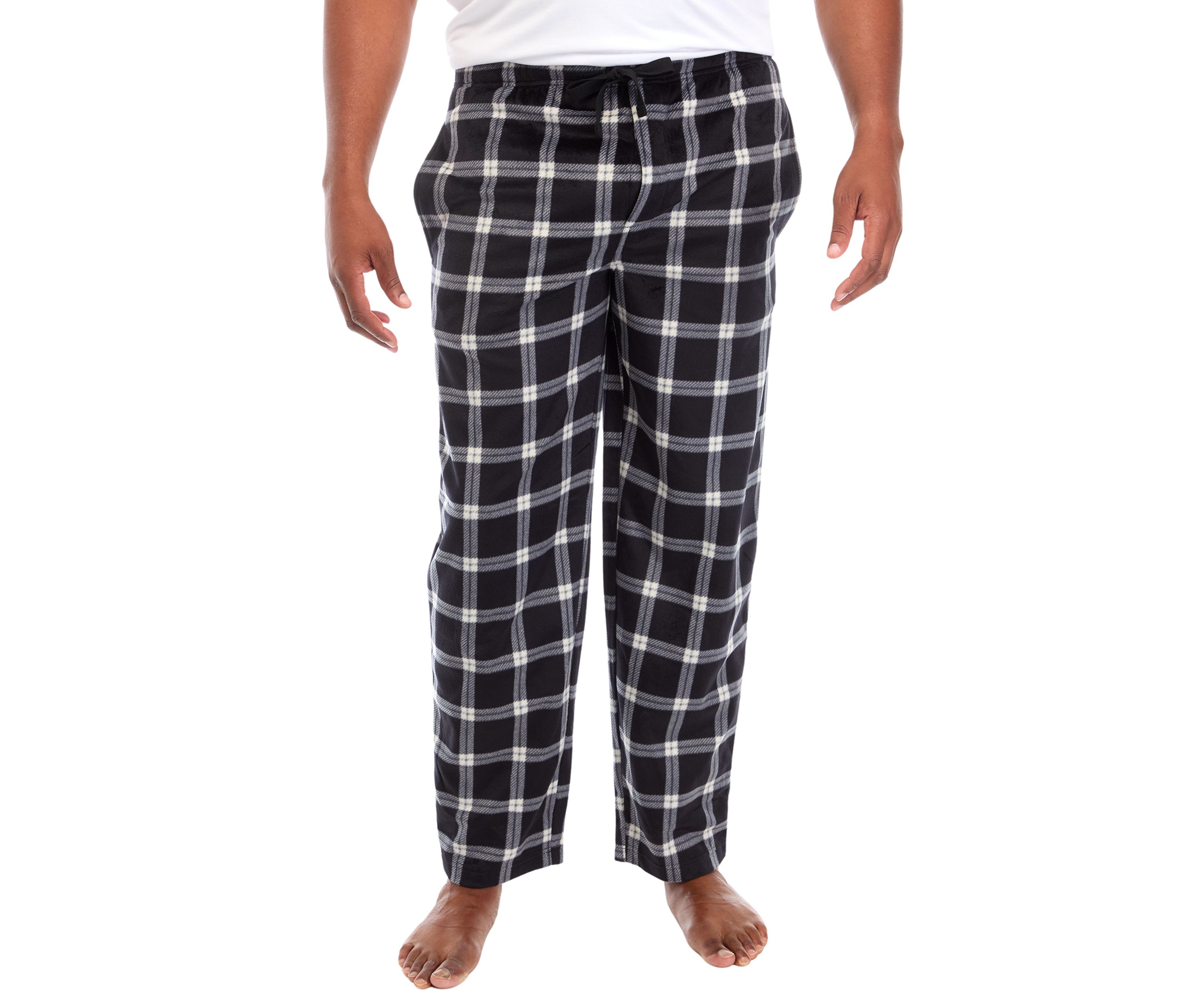 Big & Tall Plaid Silky Fleece Pants 