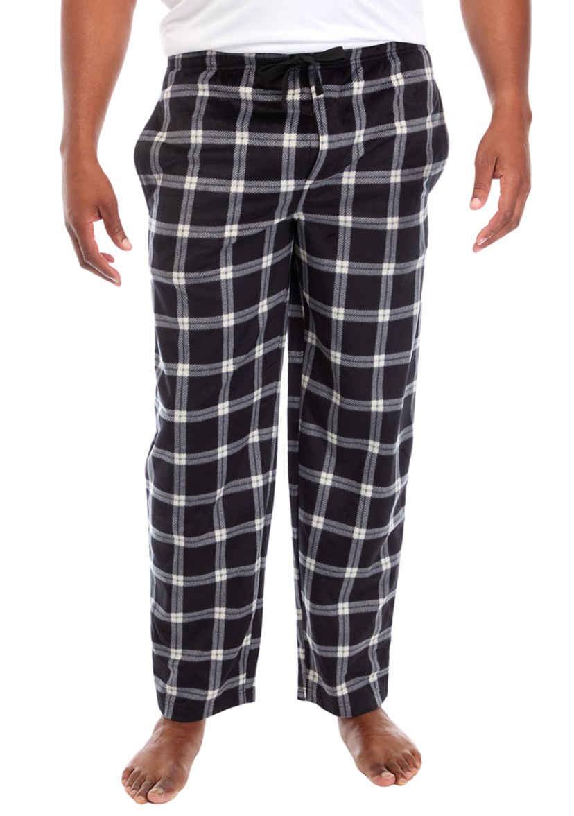 Big & Tall Plaid Silky Fleece Pants 