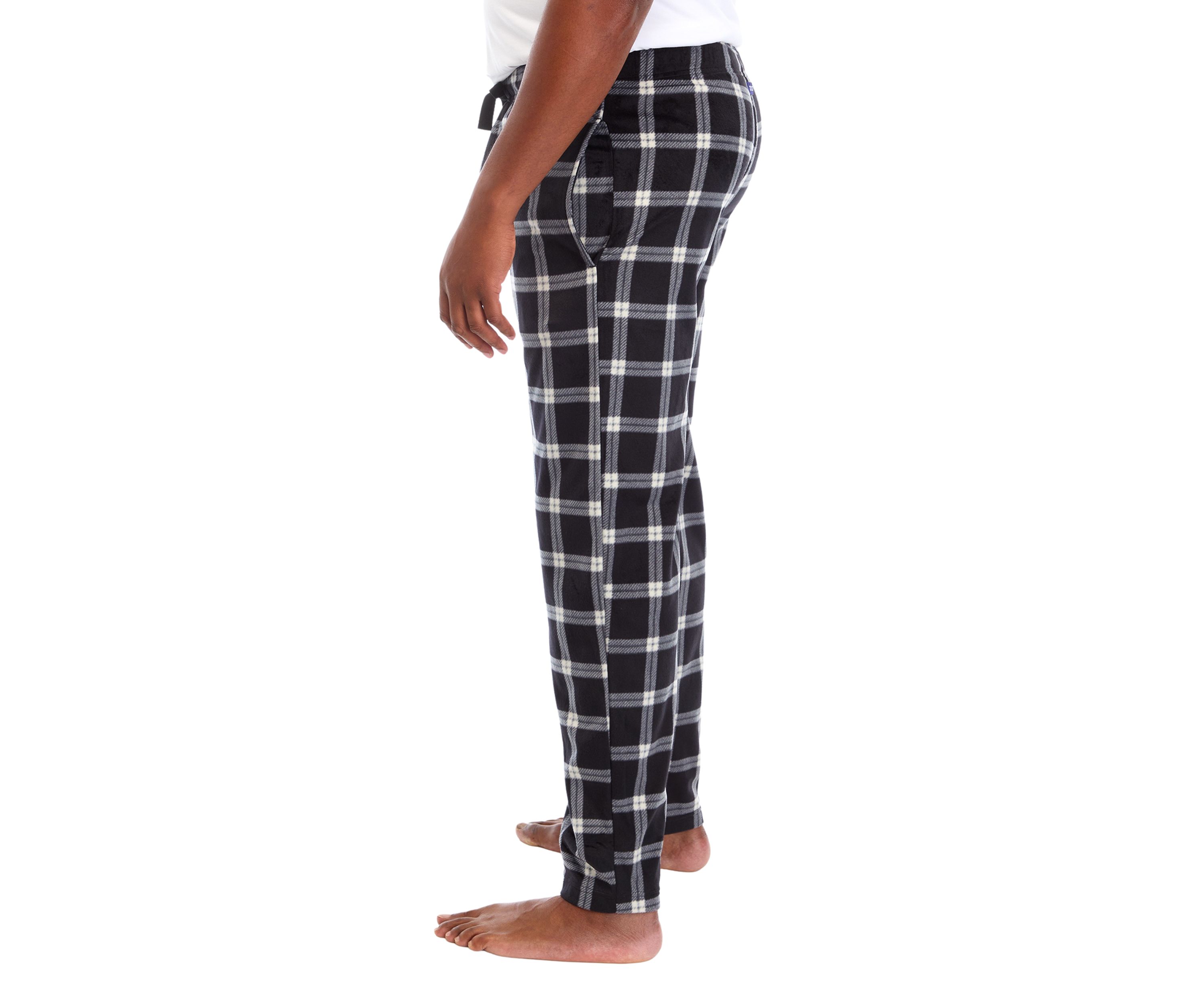Big & Tall Plaid Silky Fleece Pants 