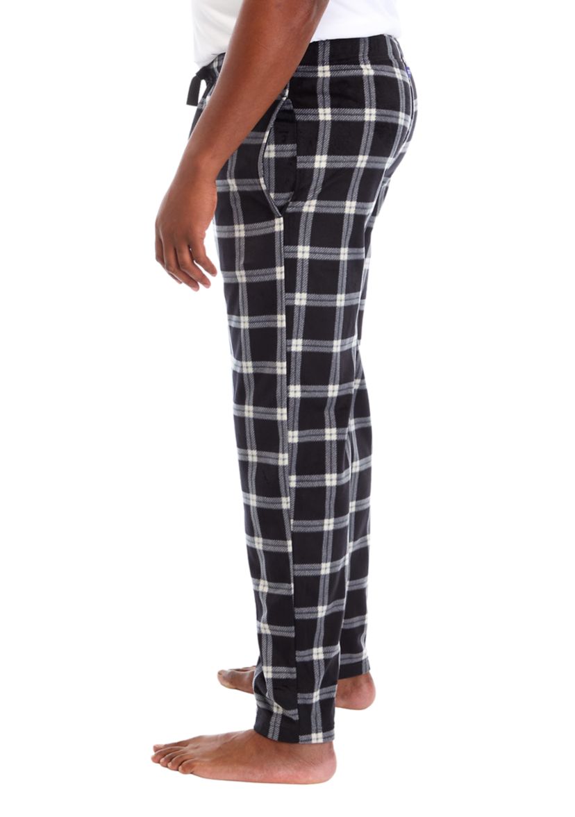 Big & Tall Plaid Silky Fleece Pants 