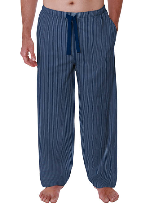 Navy Blue Stripe Twill Pajama Pants