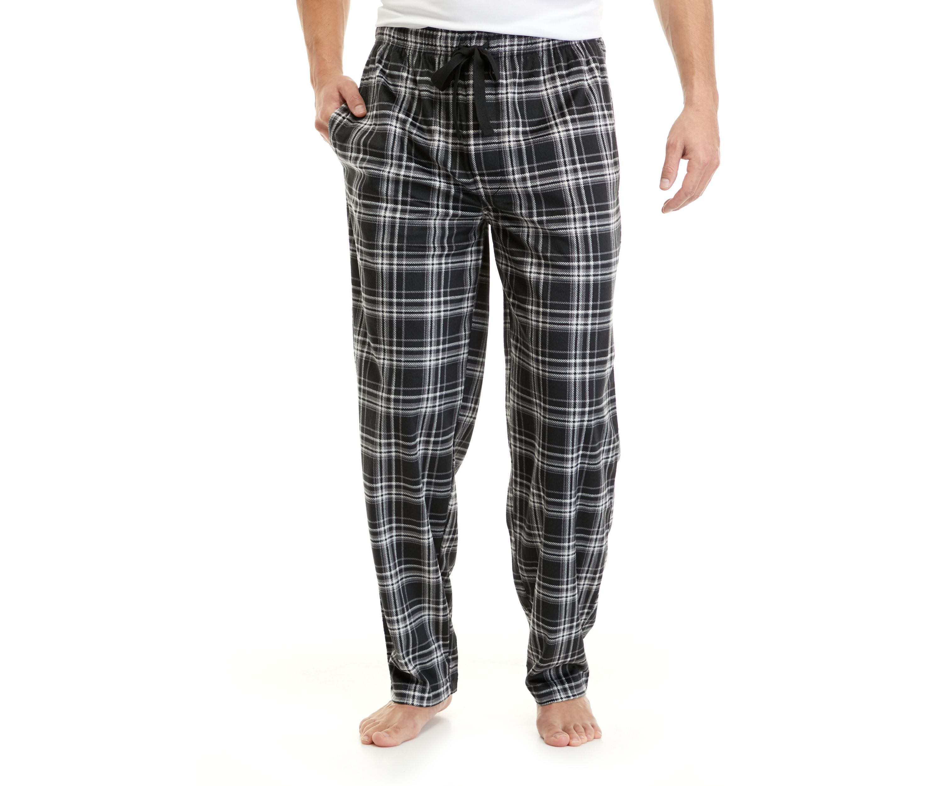 Silky Fleece Plaid Pants