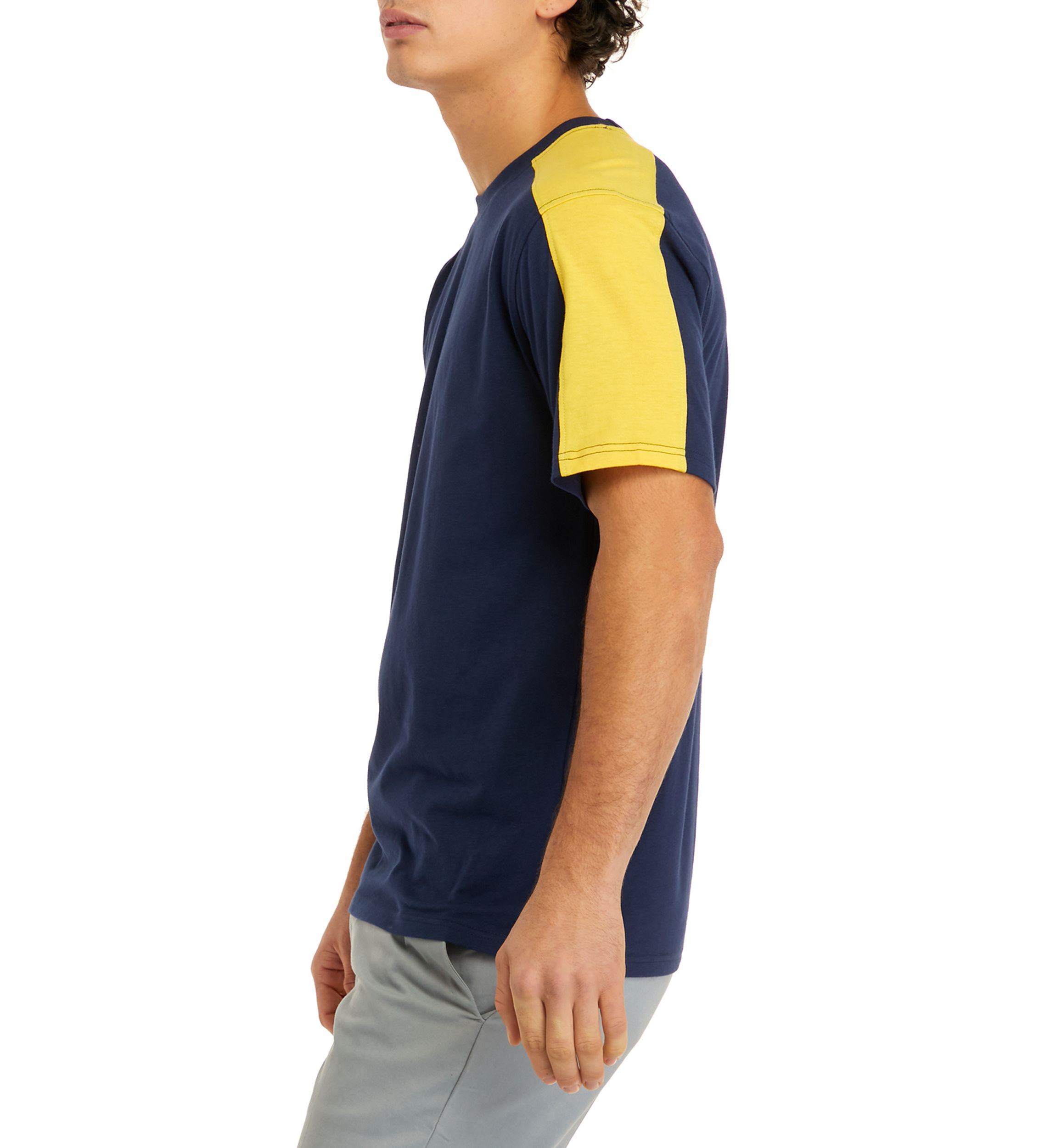 Short Sleeve Lite Touch Fleece Color Block Pajama T-Shirt