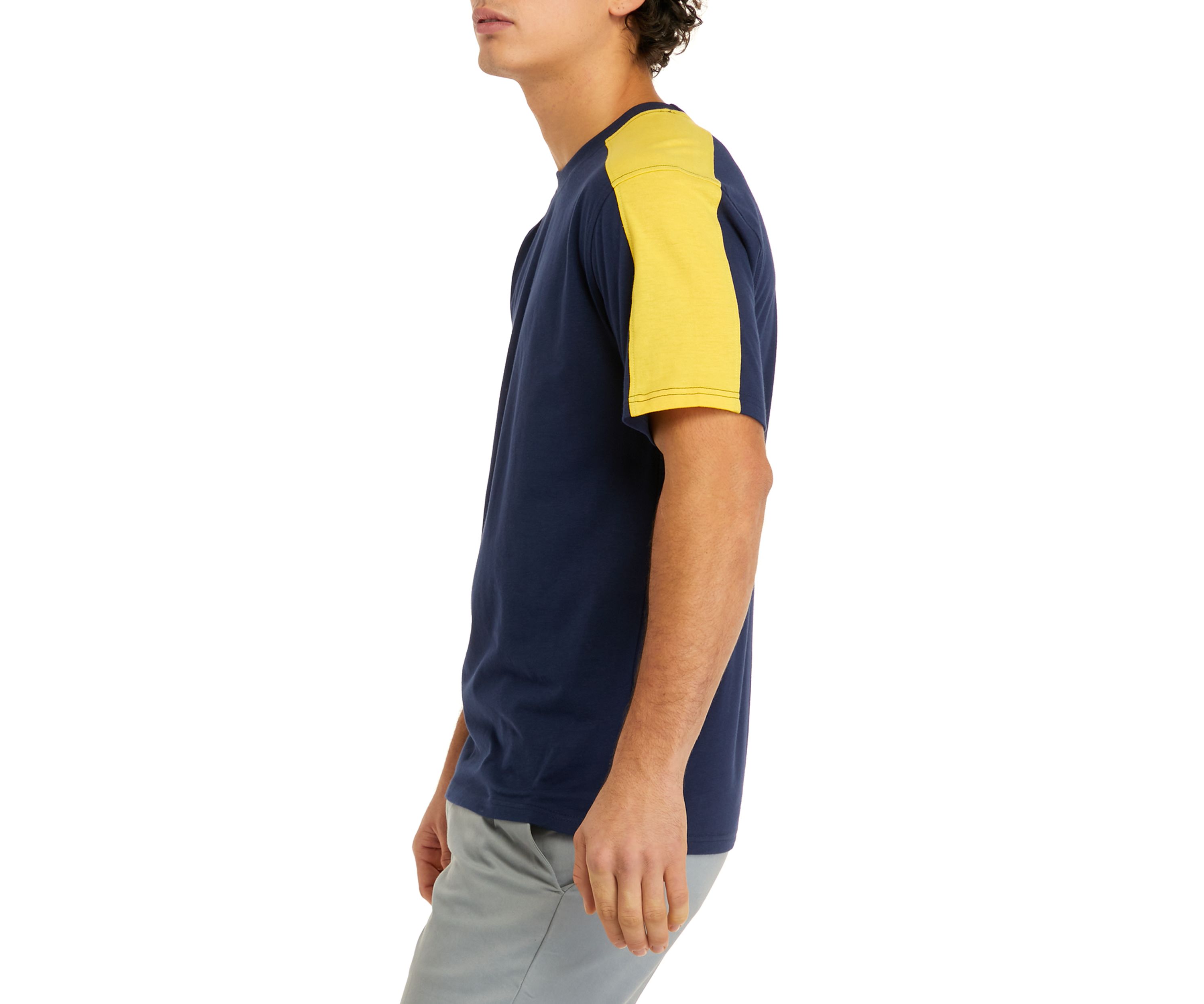 Short Sleeve Lite Touch Fleece Color Block Pajama T-Shirt