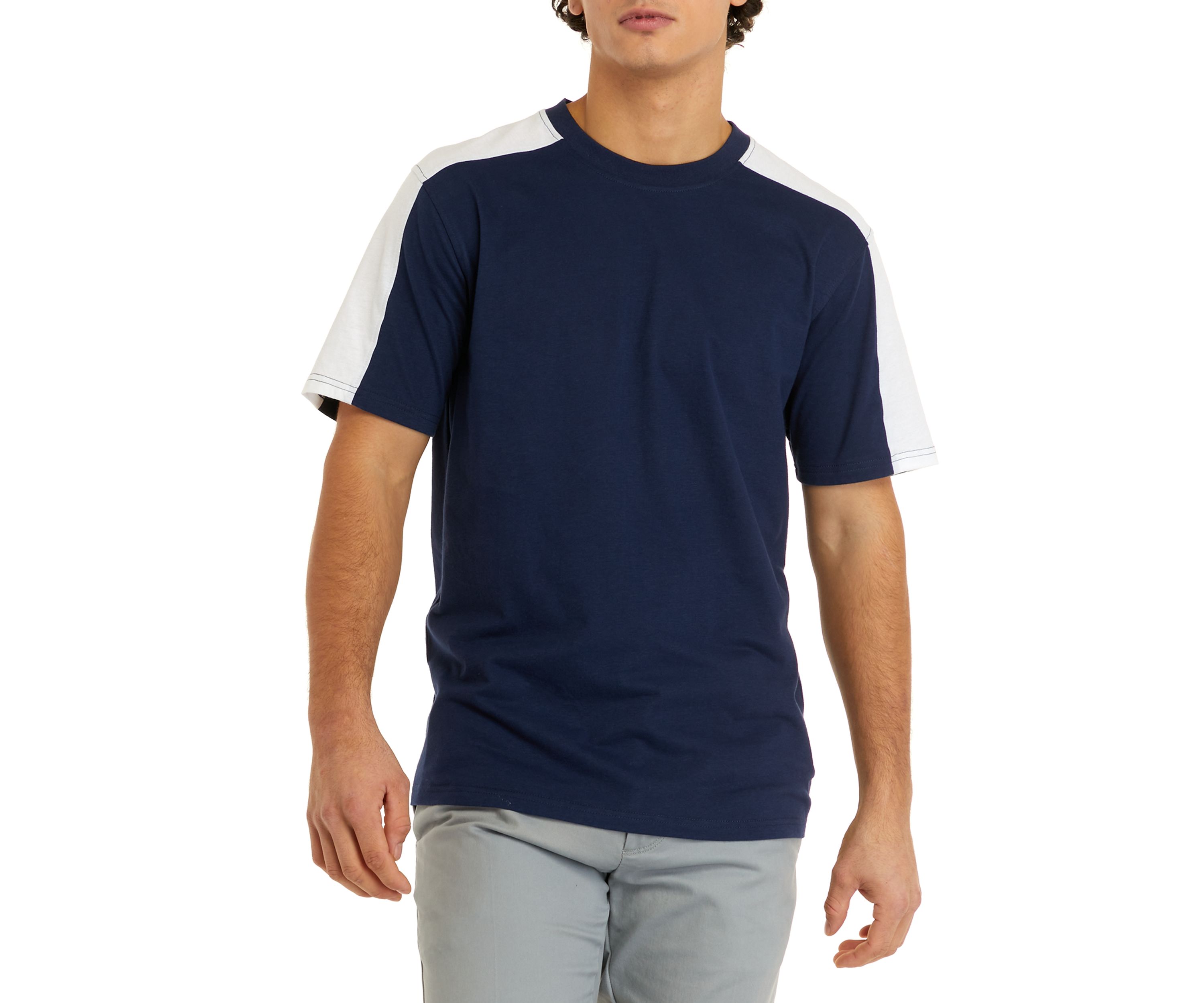 Short Sleeve Lite Touch Fleece Color Block T-Shirt