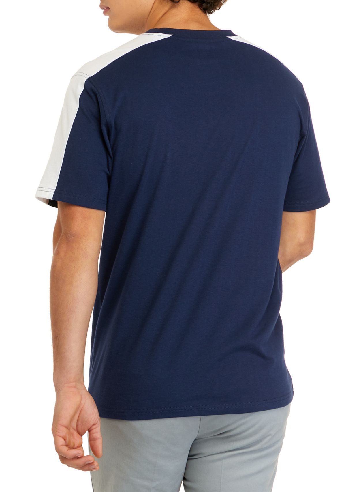 Short Sleeve Lite Touch Fleece Color Block T-Shirt