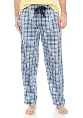 blue and yellow plaid pants