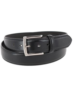 CTM Men's Big & Tall 1.5 Inch Wide Basic Leather Belt, Black