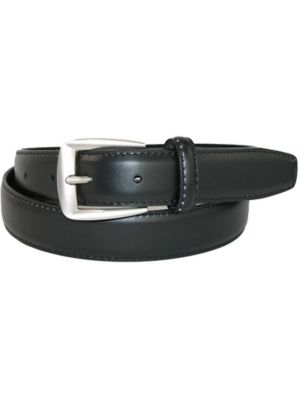 CTM Men's 1 1/4 Inch Wide Basic Leather Dress Belt, Black, 42