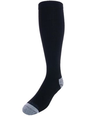 Dr. Scholl's Men's Over The Calf Compression Work Sock (1 Pair), Black