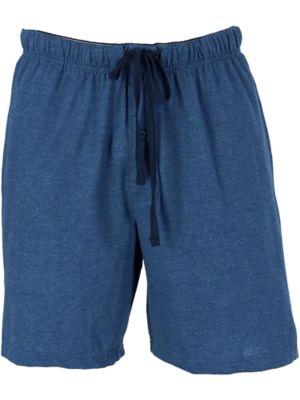 Hanes Men's Jersey Knit Cotton Button Fly Pajama Sleep Shorts, Blue, XL