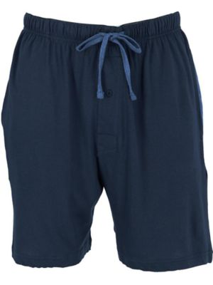 Hanes Men's Jersey Knit Cotton Button Fly Pajama Sleep Shorts, Navy Blue, XL