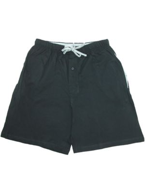 Hanes Men's Big & Tall Jersey Knit Cotton Button Fly Pajama Sleep Shorts, Black, 4XL