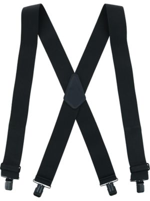 Perry Suspenders Men's Big & Tall Solid Color X-Back Clip-End Suspenders, Black, XL