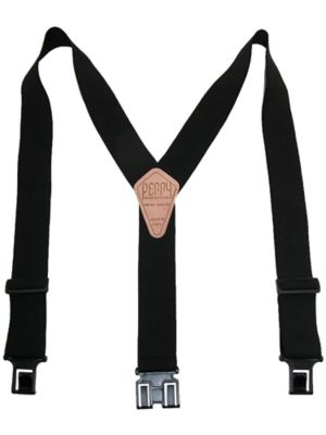 Perry Suspenders Men's Elastic 2 Inch Hook End Suspenders (Tall Available), Black