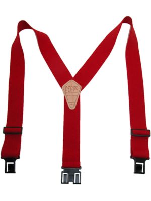 Perry Suspenders Men's Elastic 2 Inch Hook End Suspenders (Tall Available), Red