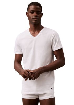 Calvin Klein Men's Short Sleeve V-Neck Undershirt - 3 Pack, XL