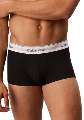 Calvin Klein Men's Icon Cotton Stretch 3-Pack Low Rise Trunks, Medium