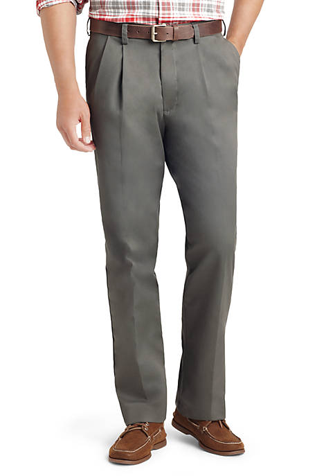 IZOD Big & Tall American Chino Comfort Fit Pleated Non-Iron Pants | belk