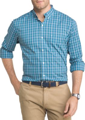 IZOD Long Sleeve Advantage Performance Stretch Plaid Shirt | belk