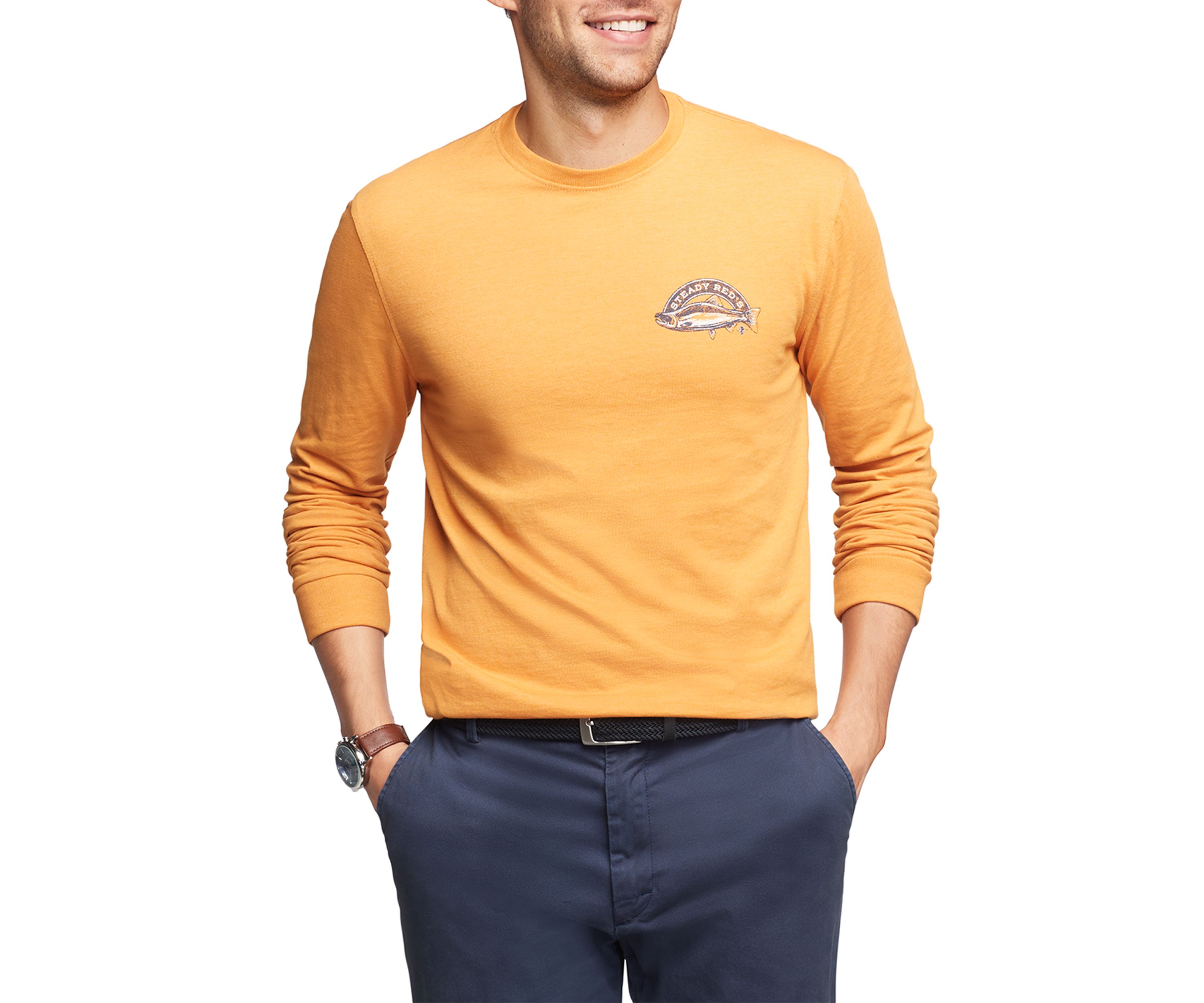 Mens Salt Water Long Sleeve Rods and Reels Graphic T-Shirt