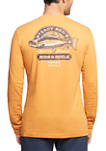 Mens Salt Water Long Sleeve Rods and Reels Graphic T-Shirt