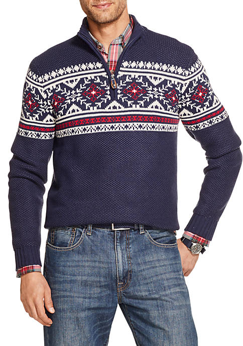 IZOD Fair Isle 1/4 Zip Sweater | belk