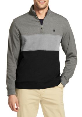 IZOD Big & Tall 1/4 Zip Color Block Fleece Pullover | belk