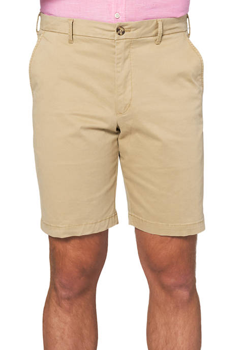 IZOD 9.5&quot; Saltwater Flat Front Stretch Shorts