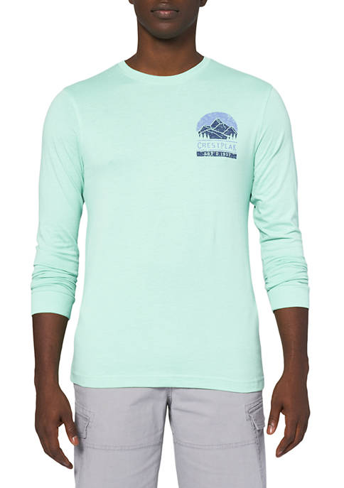 IZOD Long Sleeve Crest Peak Graphic T-Shirt