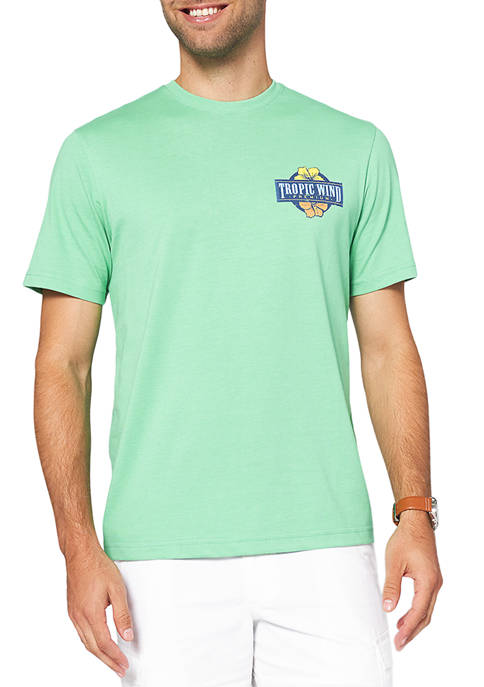 IZOD Short Sleeve Tropic Wind Graphic T-Shirt
