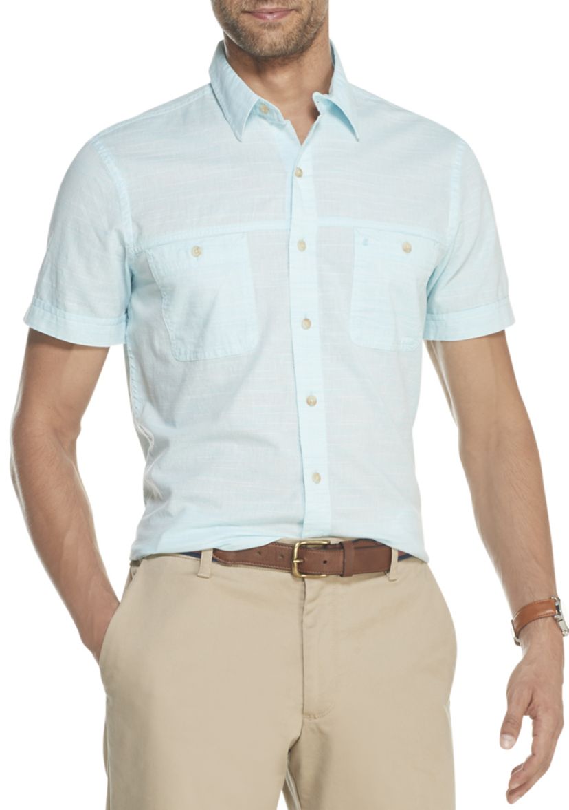  Dockside Chambray Short Sleeve Button Down Shirt