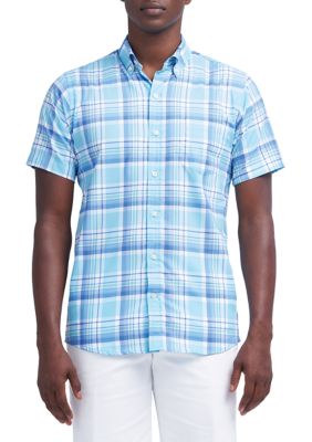 Buffalo Bills Cutter & Buck Helmet Stretch Oxford Stripe Long Sleeve  Button-Down Shirt - Light Blue